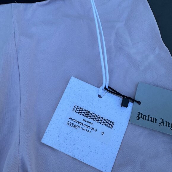 NWT Palm Angels Kids Cycling Shorts Lilac Sz 12 Logo Waistband - Picture 5 of 9